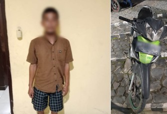 Tersangka dan barang bukti saat diamankan