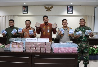 Press release landscape (lampu pocong) di Aula Kantor Kejaksaan Negeri (Kejari) Jalan Adinegoro No 3  Medan, Jumat (29/12/2023).  