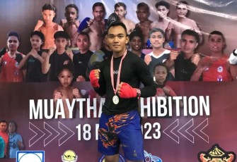 Kelasi Satu LPU Pramudya Riza Alamsyah yang menorehkan prestasi gemilang di Cabor Beladiri Muaythai Tingkat Provinsi NTT.