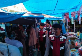 Demi Kenyamanan Masyarakat Polres Tapsel Patroli Pasar 