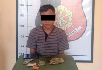 Tersangka dan barang bukti saat diamankan