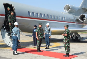 Danlanudal Juanda saat sambut Kedatangan Panglima TNI, Kapolri dan Tiga KS Angkatan