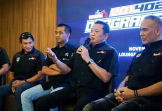 Bamsoet dalam konferensi pers HI-DRONE, di D'Javu Lounge and Bar, di Black Stone Garage, Jakarta, Rabu (8/11/23)