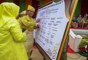 Gubernur Kepulauan Riau H. Ansar Ahmad saat Penandatanganan Komitmen Bersama