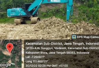 Lokasi quari ilegal di kecamatan Kradenan kabupaten Blora.