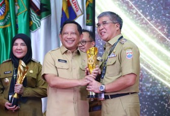 Menteri Dalam Negeri (Mendagri) Muhammad Tito Karnavian dalam gelaran Innovative Government Award (IGA) Tahun 2023 di Gedung Sasana Bhakti Praja Kantor Kemendagri, Jakarta Pusat pada Selasa, 12 Desember 2023