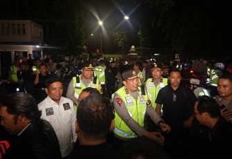 Polda Banten bersama forkopimda Banten gelar patroli pengecekan gereja di wilayah hukum Kota Serang pada Minggu (24/12). 