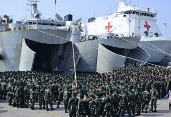 KRI Teluk Bintuni-520 Kembali Laksanakan Dukungan Angkatan Laut Satgas Pamtas Papua