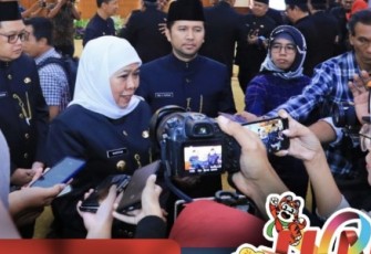 Gubernur Jawa Timur, Khofifah Indar Parawansa di Surabaya. Jumat, (09/2/2024).