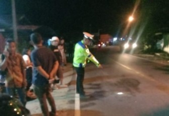 Personil Polsek Batang Toru saat olah TKP