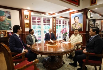 Menhan Prabowo Terima Kunjungan Mantan PM Inggris Raya Tony Blair