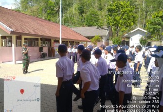 Babinsa Koramil 0801/09 Sudomoro Beri Wasbang
