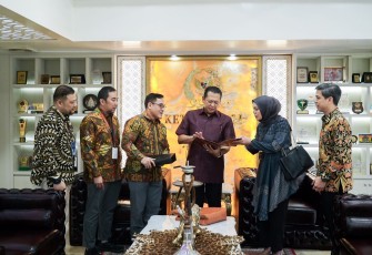 Bamsoet usai menerima Pimpinan Bank Muamalat di Jakarta, Kamis (11/1/2024)