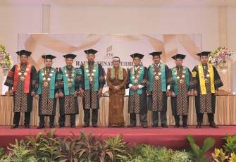 Gus Halim saat menghadiri Wisuda ke-II STIE Bakti Bangsa Pamekasan, Madura, Jawa Timur, Sabtu (20/1/2024) siang.