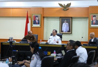 Kepala BSKDN Yusharto Huntoyungo saat menerima kunjungan kerja (Kunker) BRIDA Provinsi Bali di Aula BSKDN pada Rabu, 21 Februari 2024