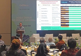 Staf Khusus Menteri ESDM Bidang Percepatan Tata Kelola Mineral dan Batu Bara, Irwandy Arif, pada talkshow bertajuk 'Masa Depan Hilirisasi Minerba' di Jakarta, Sabtu (20/1).
