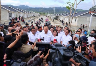 Menteri ATR/BPN Agus Harimurti Yudhoyono saat memberikan keterangan pers