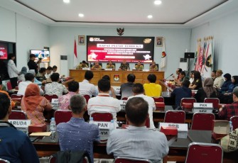 KPU Karanganyar menggelar rapat pleno terbuka penetapan perolehan kursi dan penetapan calon legislatif anggota DPRD Kabupaten Karanganyar terpilih dalam Pemilu tahun 2024, di kantor KPU setempat, Kamis (2/5/2024)