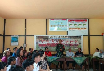 Danpos 1 Seriang Pelda Priyanto saat memberikan sambutan 