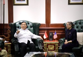 Menhan Prabowo saat Terima Kunjungan Dubes AS di Kemhan 