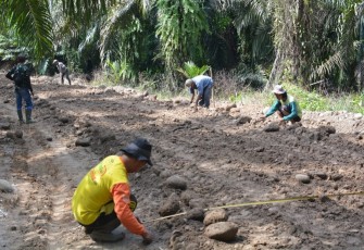Satgas TMMD melakukan pengerjaan membangun jalan sepanjang 3.400 meter