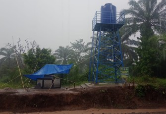 Menara Pompa Hidram yang Dibangun Satgas TMMD Dinyatakan Selesai.