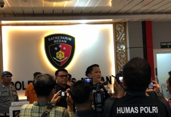 Kasatreskrim Polrestabes Medan saat sampaikan kronologi 