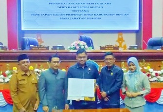Rapat Paripurna Pengumuman Penetapan Calon Pimpinan Definitif DPRD Kabupaten Bintan Masa Jabatan 2024-2029