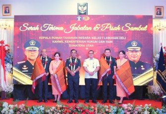 Kakanwil Kemenkumham Sumut Hadiri Sertijab dan Pisah Sambut Karutan Labuhan Deli.