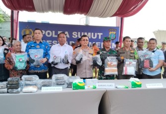 Paparan Gelar Pemusnahan Barang Bukti Dilakukan Kapolrestabes Medan.