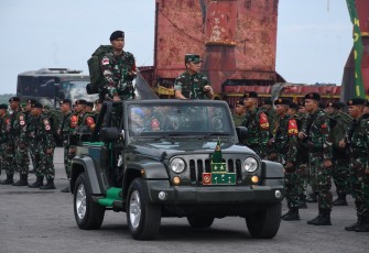 Pangdam I/BB Sampaikan Amanat Saat Penyambutan Satgas Pamtas