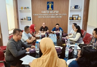 Kemenkumham Sumut Gelar Rapat Pelaporan Strategi Bisnis dan HAM.