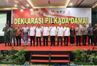 Kapolrestabes Medan Ikuti Deklarasi Pilkada Damai Kota Medan Tahun 2024