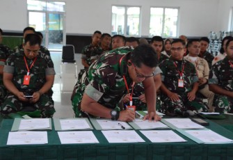 Pakta integritas panitia penerimaan Caba PK Gel II Tahun 2024 Korem 023/KS