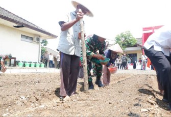 Kasdim 0818/Malang-Batu Mayor Czi Supaat menanam jagung, Rabu (20/11)