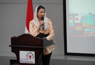 Wamendag Dyah saat memberikan kuliah umum di Universitas Pertamina, Jakarta 