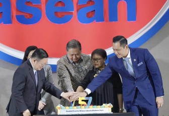 Menteri ATR/BPN Agus Harimurti Yudhoyono dalam perayaan ASEAN Day ke 57 di Jakarta 