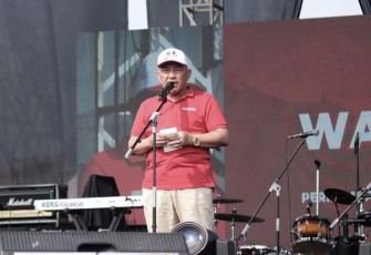 Wali kota Depok Muhammad Idris saat kegiatan Walikota Cup 2024 peringatan HUT ke 79 Republik Indonesia tingkat kota Depok, Minggu (18/8)