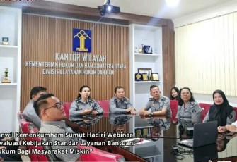 Kanwil Kemenkumham Sumut Ikuti Webinar.