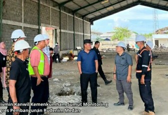 Kadivmin Kanwil Kemenkumham Sumut Lakukan Monitoring Progres Pembangunan Rudenim Medan.