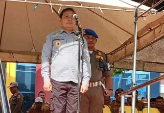 Pj Bupati Buol saat Pimpin Apel Akbar Satuan Perlindungan Masyarakat