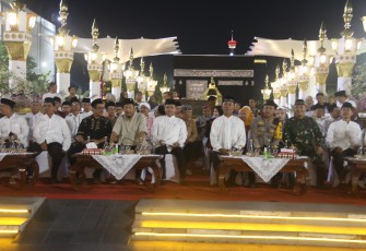 Kasdim Madiun saat Ikuti Gema Seni Takbir Keliling Idul Adha di Pahlawan Religi Center