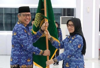 Pengukuhan Dewan Pengurus KORPRI Kementerian ATR/BPN Masa Bakti 2024-2029 di Aula Prona, Jakarta, Jumat (16/02/2024). 
