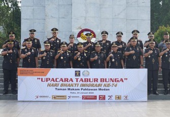 Lapas Binjai Hadiri Upacara Tabur Bunga Peringatan Hari Bhakti Imigrasi ke-74