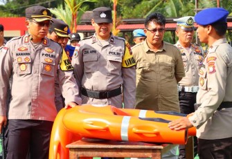 Kapolres Natuna saat Cek Kesiapan SARPRAS Pengamanan Pemilu di Tahun 2024 