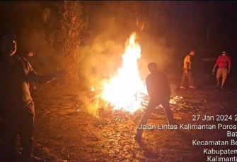 TKP arena sabung ayam ditindakan tegas, Sabtu (27/01/2024) malam.