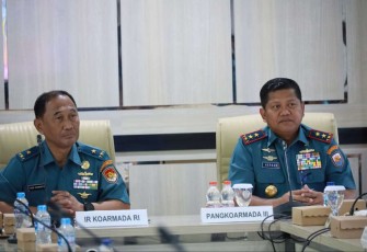 Pangkoarmada III saat Buka Taklimat Awal Audit It Koarmada RI di di ruang rapat Pangkoarmada III Mako Armada III Jl. Yos Sudarso Katapop, Distrik Salawati Kabupaten Sorong Papua Barat Daya, Senin (19/02/24)