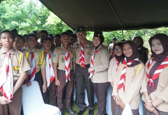 Danrem 064/Maulana Yusuf, Brigjen TNI Fierman Sjafirial Agustus saat membuka acara Perkemahan Sabtu Minggu (Persami) Pramuka Saka Wira Kartika (SWK) tingkat Korem 064/MY pada Sabtu (3/2/2024).