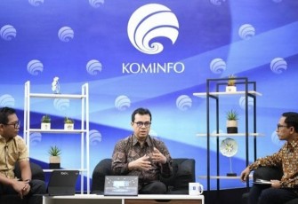 Ketua Komisi Pengaduan dan Penegakan Etika Pers Dewan Pers Yadi Hendriana saat di Media Center Kementerian Kominfo, Jakarta Pusat, Jumat (01/03/2024).