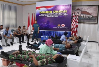 Denpom Lanal Tegal Gelar Donor Darah Dalam Rangka HUT Pomal ke-78